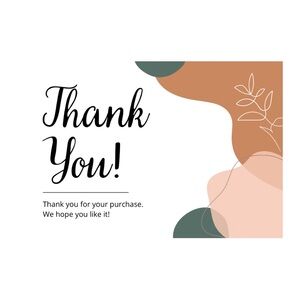 5/$25 10 Stylish Thank You Cards with Botanical Design